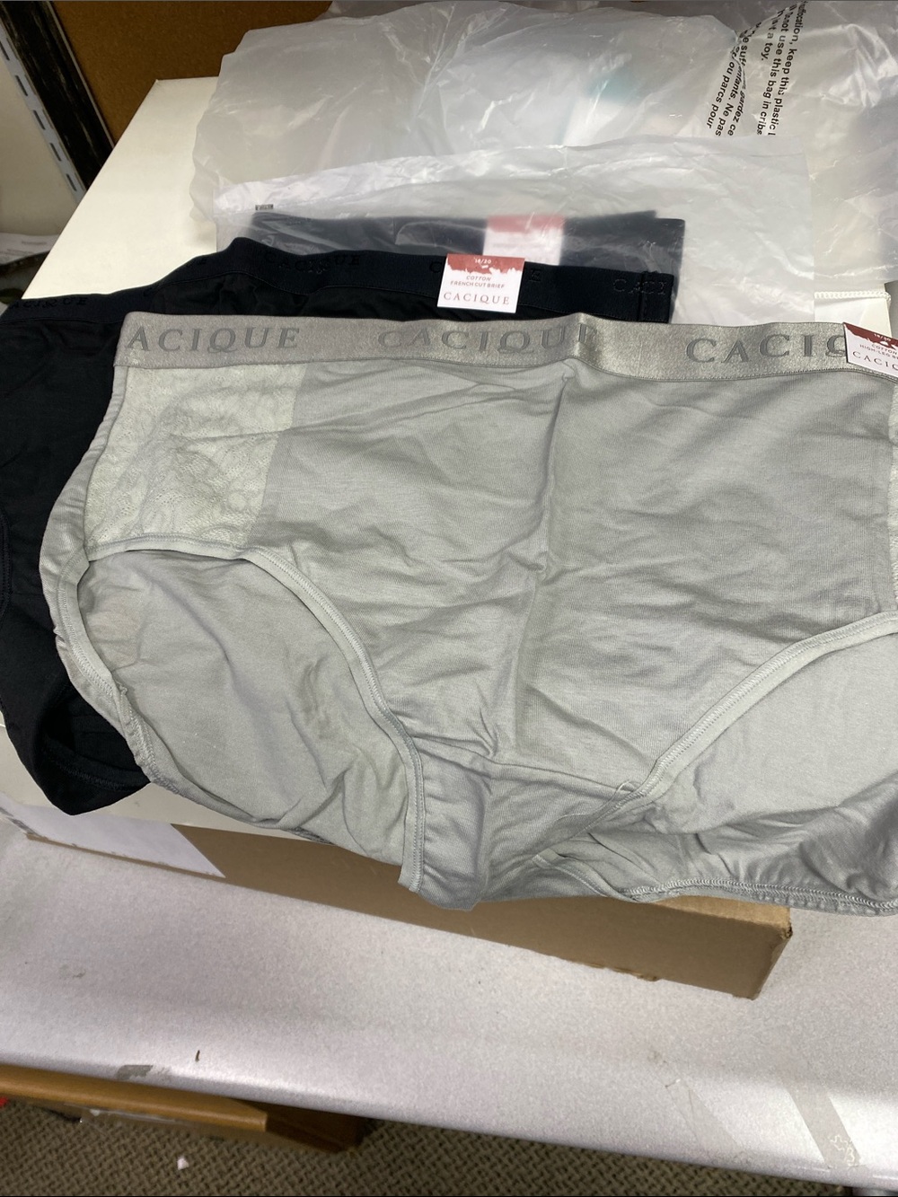 Cacique Men's Briefs in Light Gray and Black - Pack of 3 ,2 blk. 1 gray .